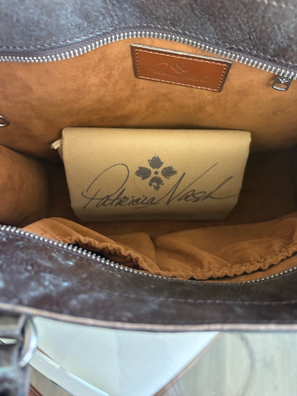 🤎🤎PATRICIA NASH TURQUOISE & BROWN TOOLED LEATHER TOTE BAG!🤎🤎 - Picture 7 of 8